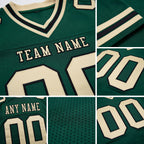 Custom Green City Cream-Black Authentic Football Jersey detail