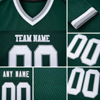 Custom Green White-Gray Mesh Authentic Throwback Football Jersey detail