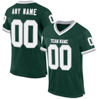 Custom Green White-Gray Mesh Authentic Throwback Football Jersey photo 1
