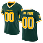 Custom Green Gold-White Mesh Authentic Throwback Football Jersey