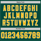 Custom Green Gold-White Mesh Authentic Throwback Football Jersey photo 3