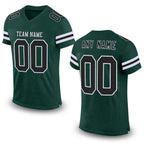 Custom Green Black-White Mesh Authentic Football Jersey