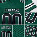 Custom Green Black-White Mesh Authentic Football Jersey detail