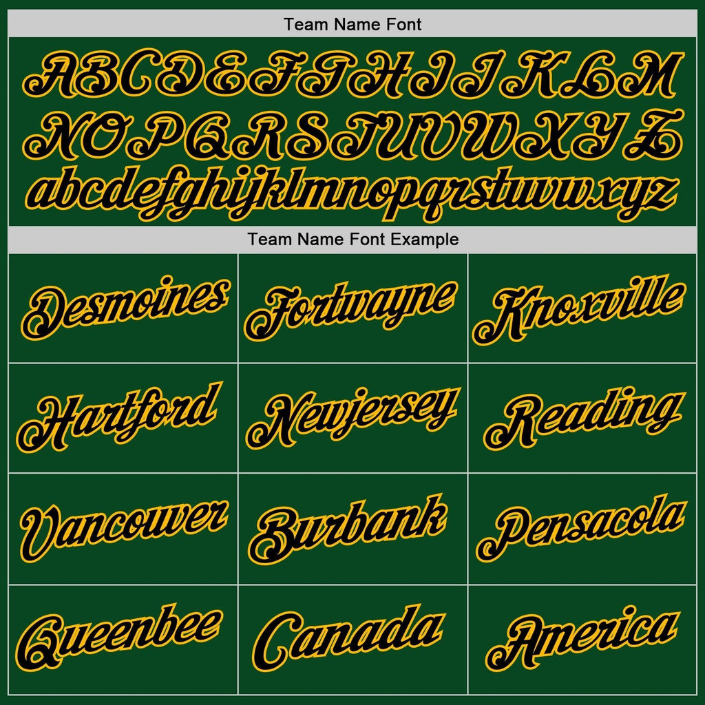 Custom Green Black-Gold Authentic Throwback Basketball Jersey photo 2