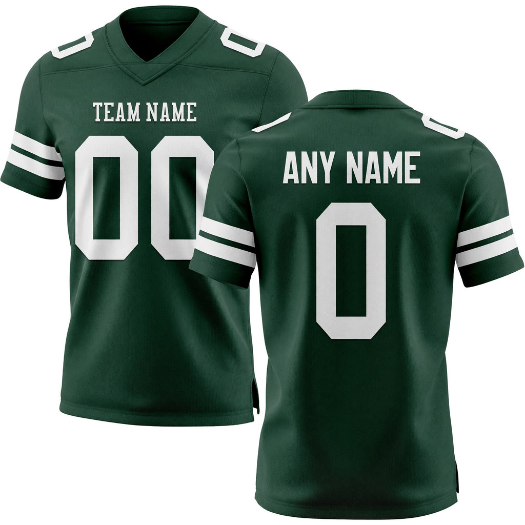 Custom Green White Authentic Football Jersey