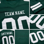 Custom Green White Authentic Football Jersey detail