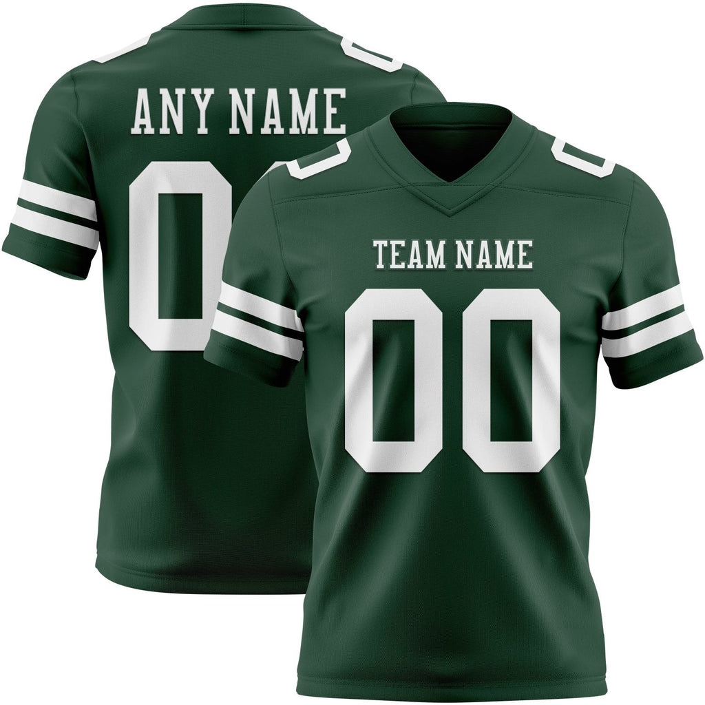 Custom Green White Authentic Football Jersey photo 1