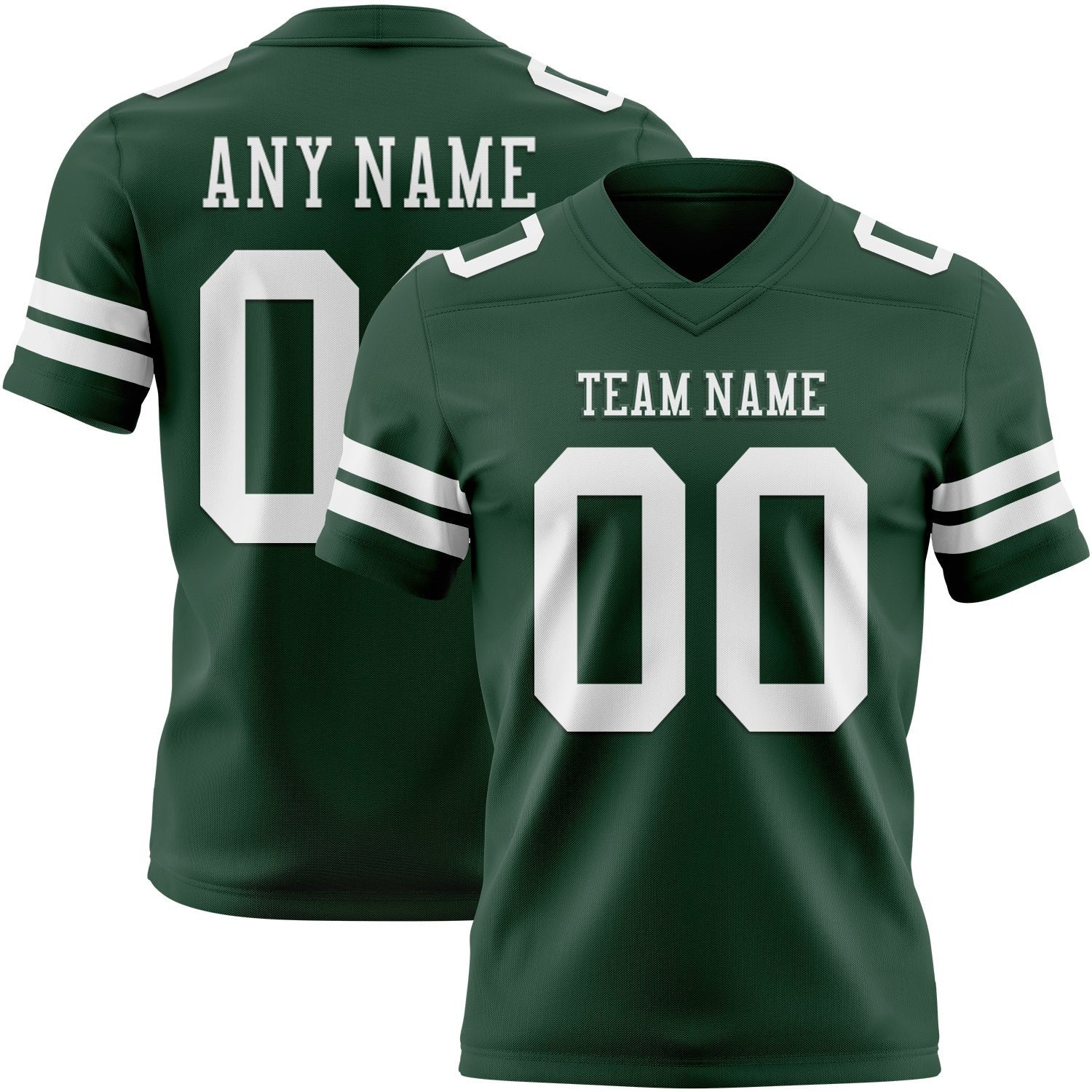 Custom Green White Authentic Football Jersey photo 1