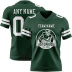 Custom Green White Authentic Football Jersey photo 2