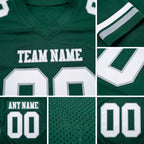 Custom Green White-Gray Authentic Football Jersey detail