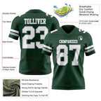 Custom Green White-Gray Authentic Football Jersey photo 3