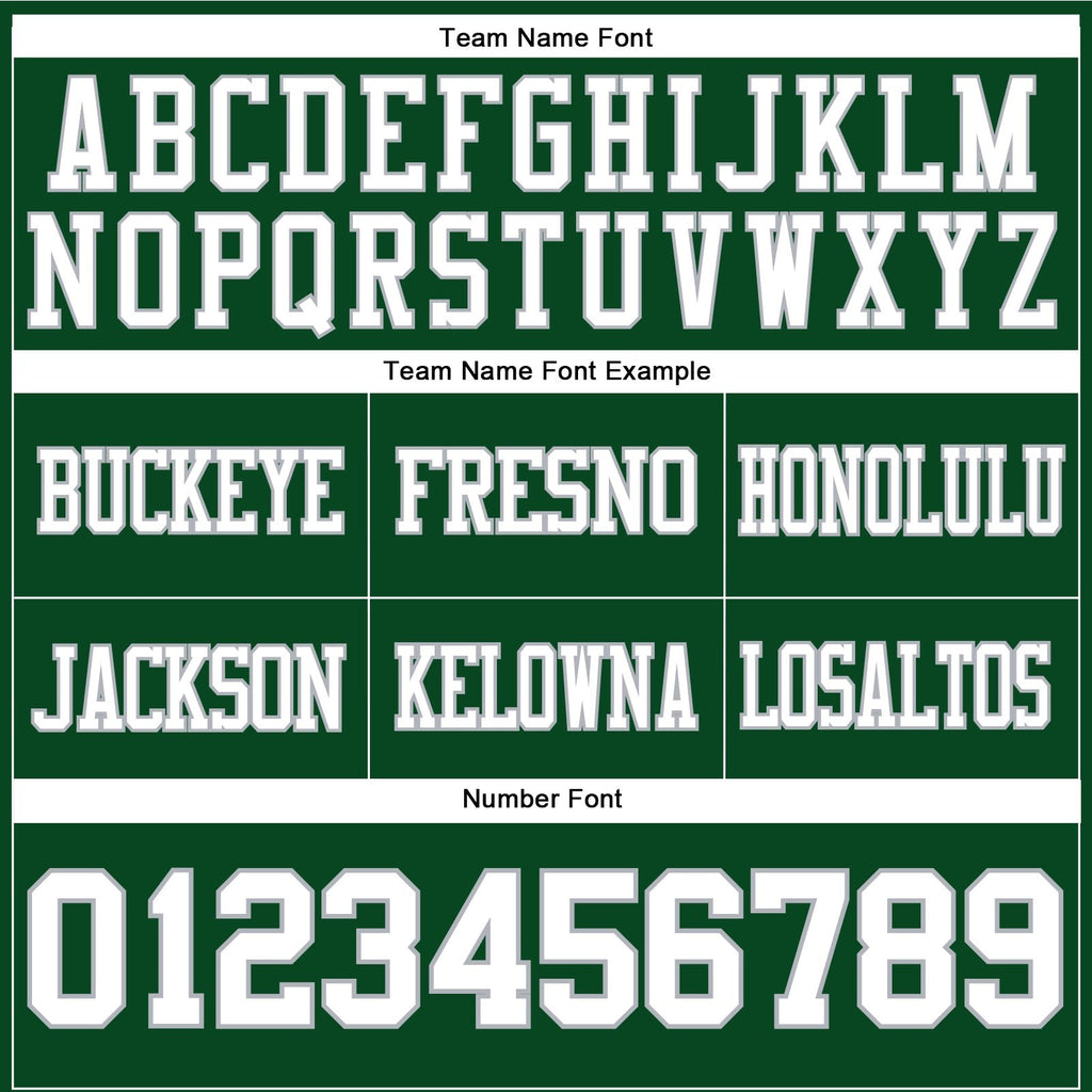 Custom Green White-Gray Authentic Football Jersey photo 4