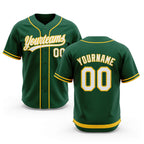Custom Stitched Green White-Yellow Baseball Pullover Sweatshirt Hoodie