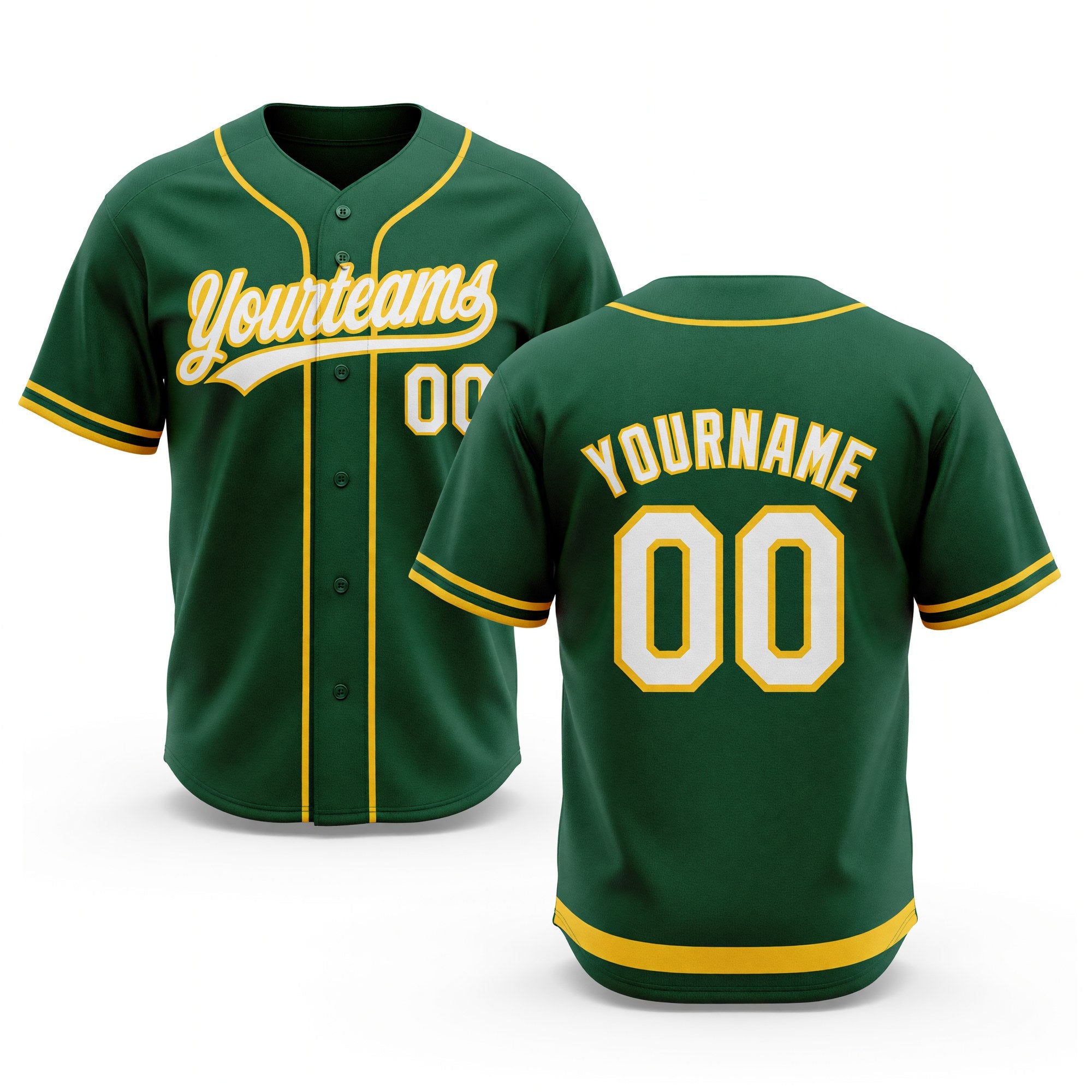 Custom Stitched Green White-Yellow Baseball Pullover Sweatshirt Hoodie