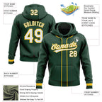 Custom Stitched Green White-Yellow Baseball Pullover Sweatshirt Hoodie photo 2