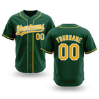 Custom Stitched Green Gold-White Baseball Pullover Sweatshirt Hoodie