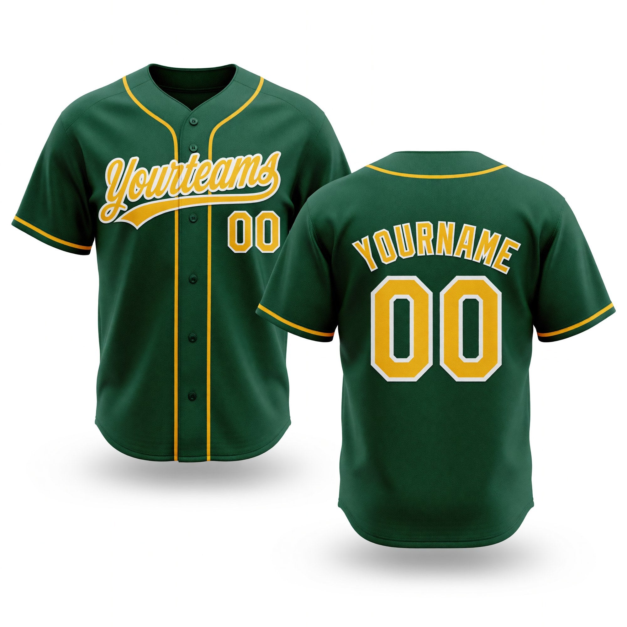 Custom Stitched Green Gold-White Baseball Pullover Sweatshirt Hoodie