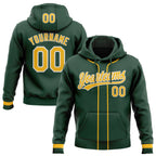 Custom Stitched Green Gold-White Baseball Pullover Sweatshirt Hoodie photo 1
