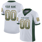 Custom White Green-Gold Drift Fashion Football Jersey photo 1