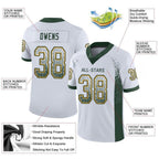 Custom White Green-Gold Drift Fashion Football Jersey photo 2
