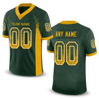 Custom Green Gold-White Drift Fashion Football Jersey