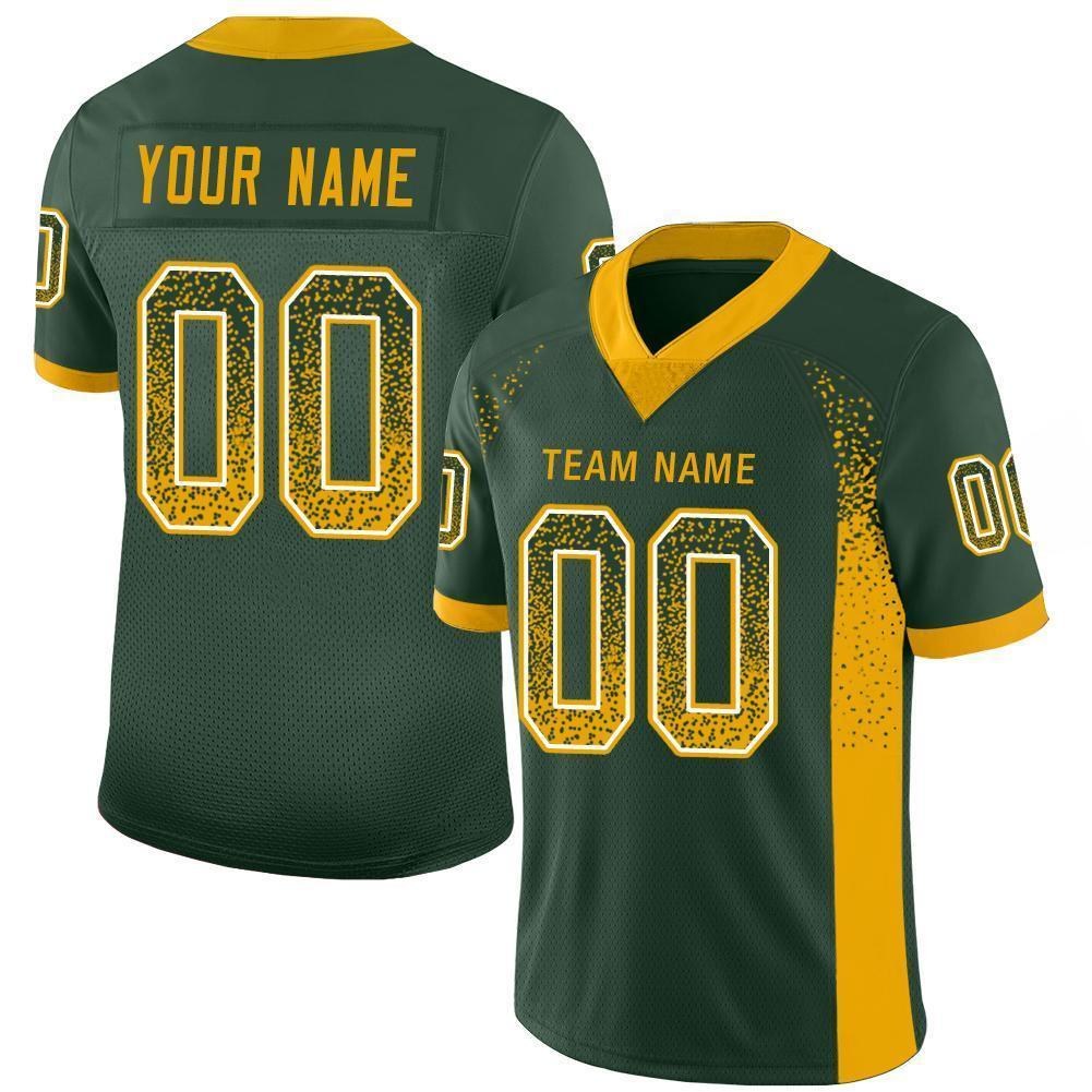 Custom Green Gold-White Drift Fashion Football Jersey photo 1