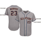 custom gray navy orange baseball jersey houstonl0145