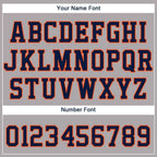 Custom Gray Navy-Orange Baseball Jersey photo 1