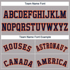 Custom Gray Navy-Orange Baseball Jersey photo 2