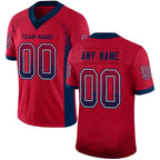 Custom Red Navy-White Drift Fashion Football Jersey