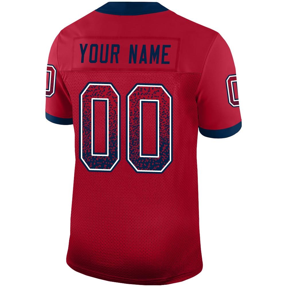 Custom Red Navy-White Drift Fashion Football Jersey photo 3