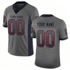 Custom Gray Navy-Red Drift Fashion Football Jersey