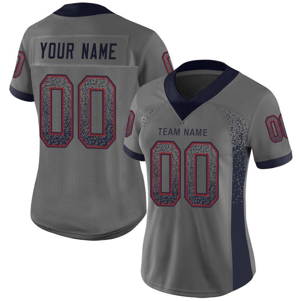Custom Gray Navy-Red Drift Fashion Football Jersey photo 2