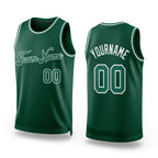 Custom Hunter Green Kelly Green-White Authentic Throwback Basketball Jersey