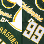 Custom Hunter Green Kelly Green-White Authentic Throwback Basketball Jersey photo 4