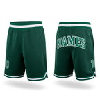 Custom Hunter Green Kelly Green-White Authentic Throwback Basketball Shorts
