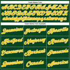 Custom Hunter Green White Pinstripe Gold-White Authentic Basketball Jersey photo 2