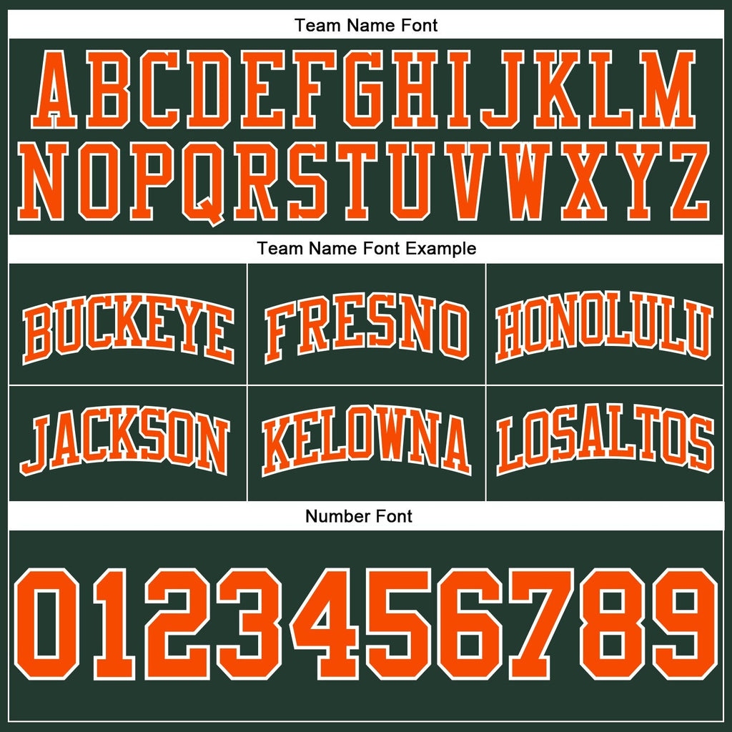 Custom Hunter Green Orange-White Authentic Throwback Basketball Shorts photo 2