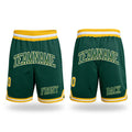 Custom Hunter Green Gold-White Authentic Throwback Basketball Shorts