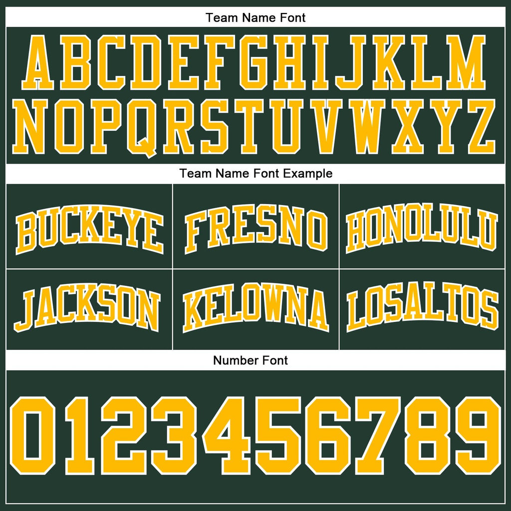 Custom Hunter Green Gold-White Authentic Throwback Basketball Shorts photo 2