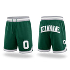 Custom Hunter Green White-Gray Authentic Throwback Basketball Shorts