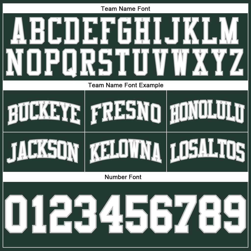 Custom Hunter Green White-Gray Authentic Throwback Basketball Shorts photo 2