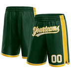 Custom Hunter Green White-Yellow Authentic Basketball Shorts photo 1
