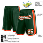 Custom Hunter Green White-Orange Authentic Basketball Shorts photo 2