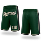 Custom Hunter Green Cream-Black Authentic Basketball Shorts