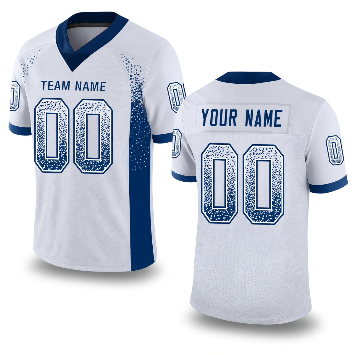 Custom White Royal Drift Fashion Football Jersey