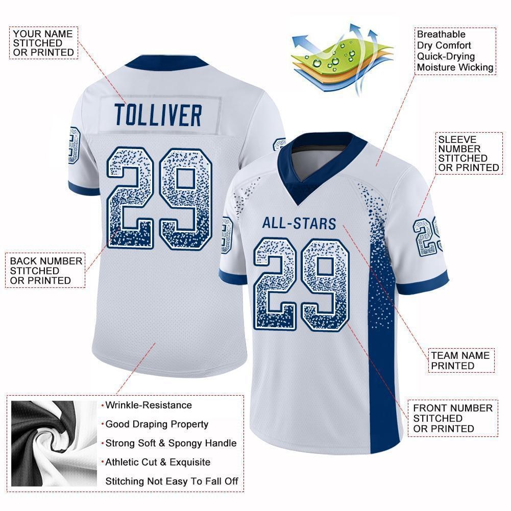 Custom White Royal Drift Fashion Football Jersey photo 1
