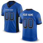 Custom Royal Black-White Drift Fashion Football Jersey