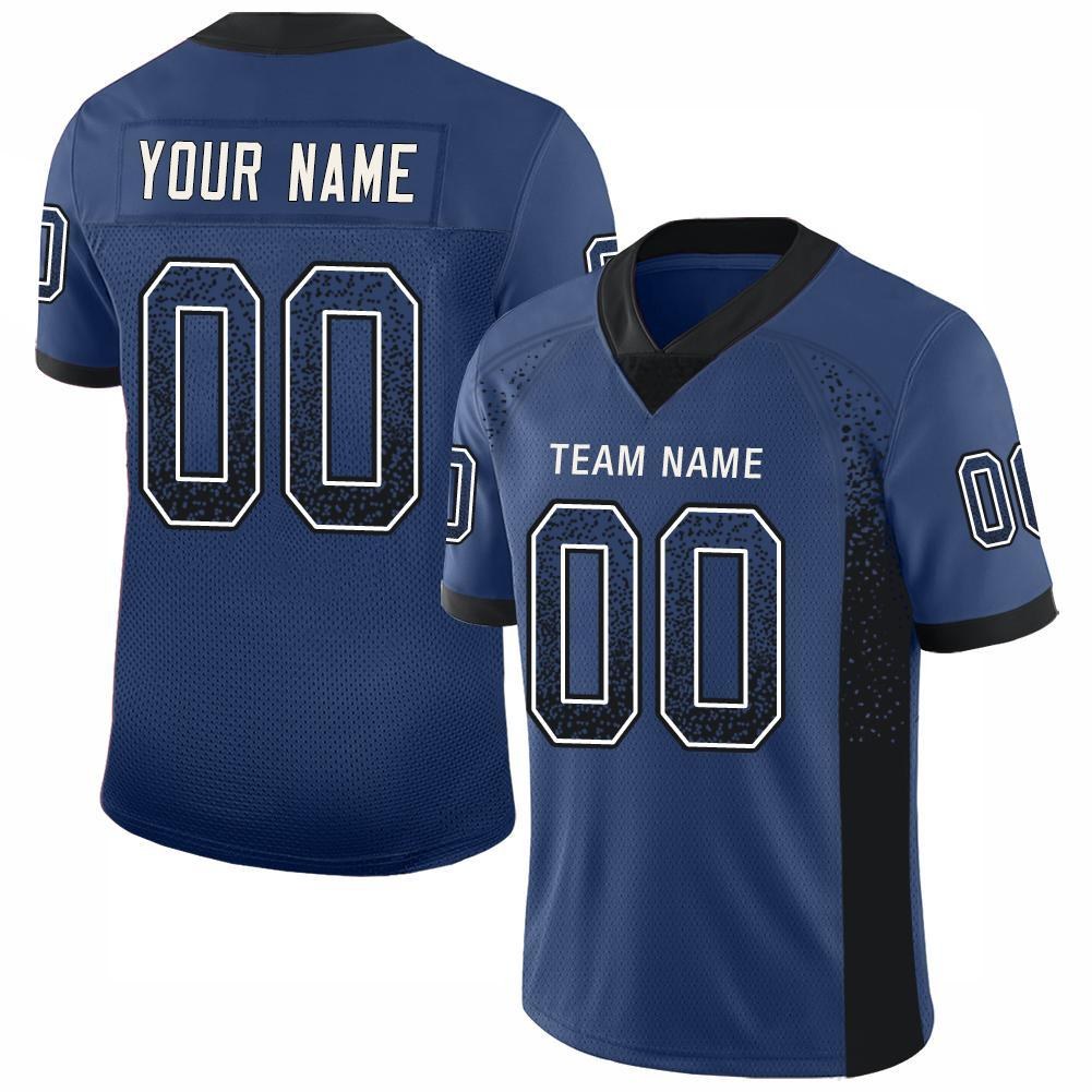 Custom Royal Black-White Drift Fashion Football Jersey photo 1