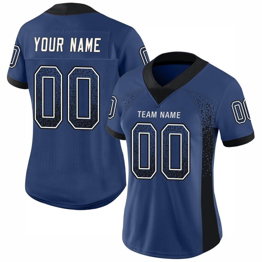 Custom Royal Black-White Drift Fashion Football Jersey photo 2